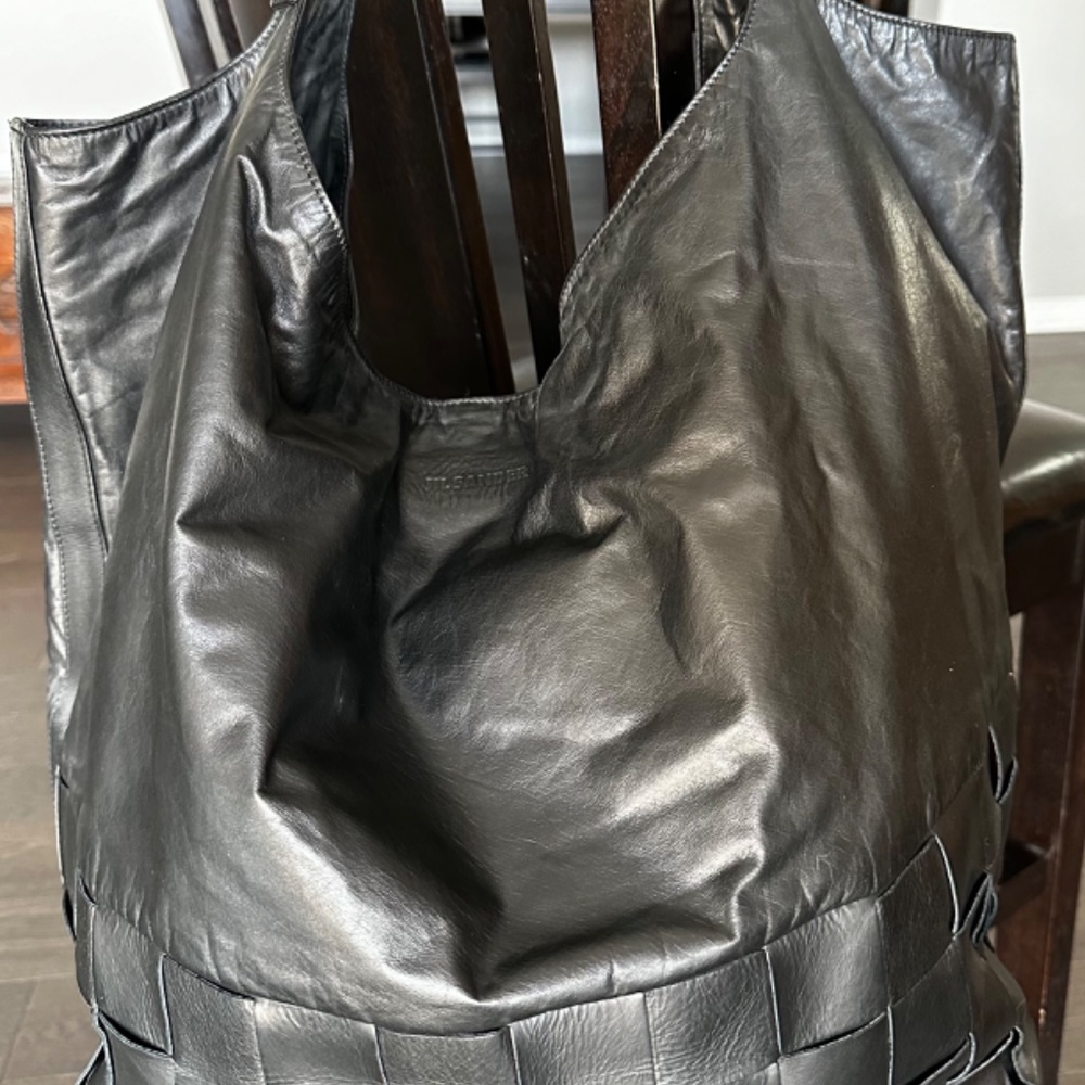 Jil Sander Braided Hobo Shoulder bag, black Retail: $1,750 - Picture 3 of 5
